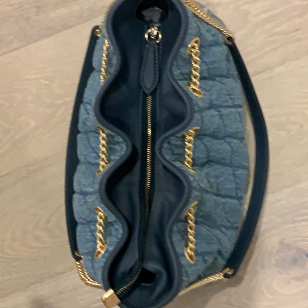 Coach Quilted Denim Shoulder Bag with Gold Hardware - Picture 9 of 13